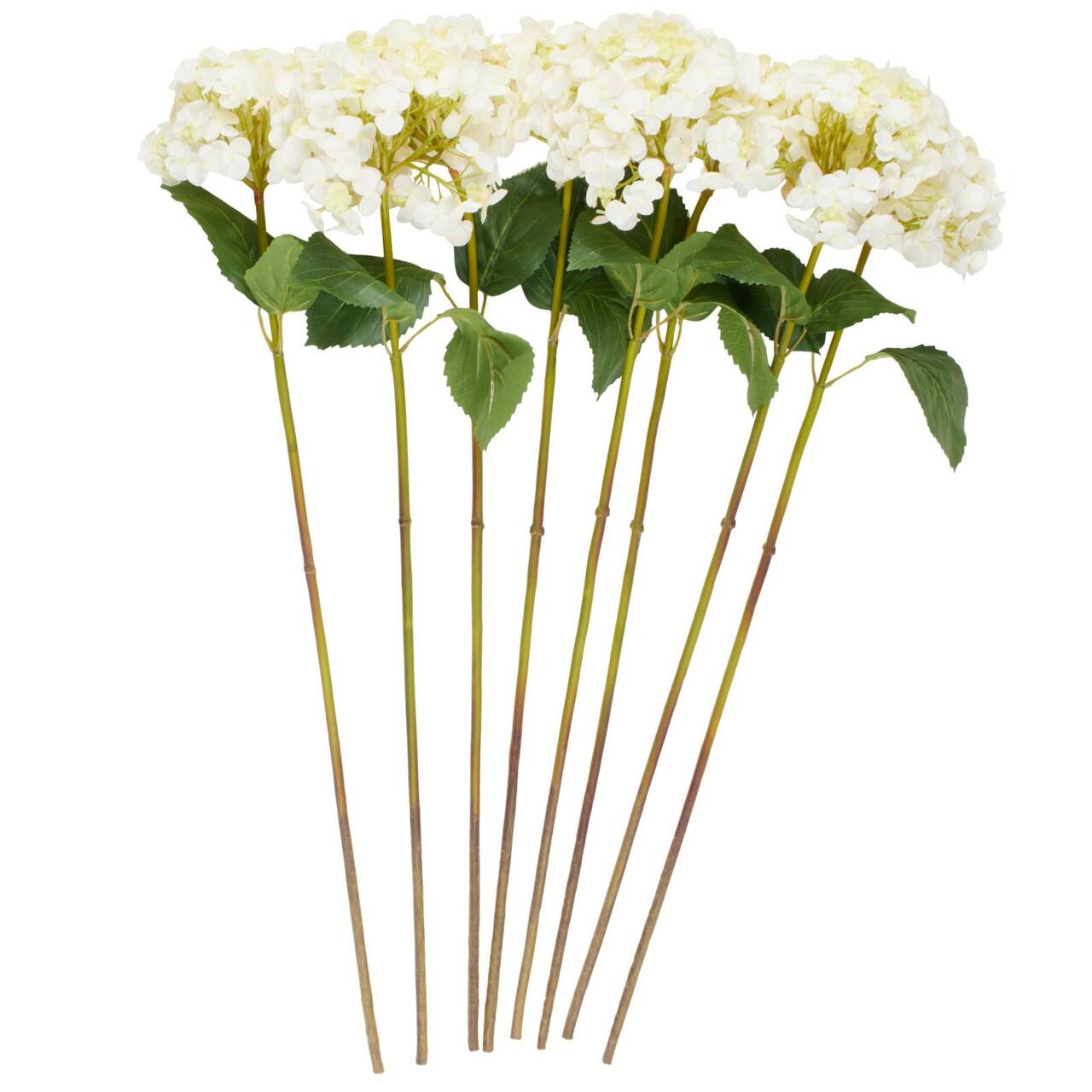 32" White Hydrangea Artificial Flower Stem, 8ct.